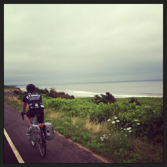 Riding from North Rustico to Cavendish through PEI's Provincial park